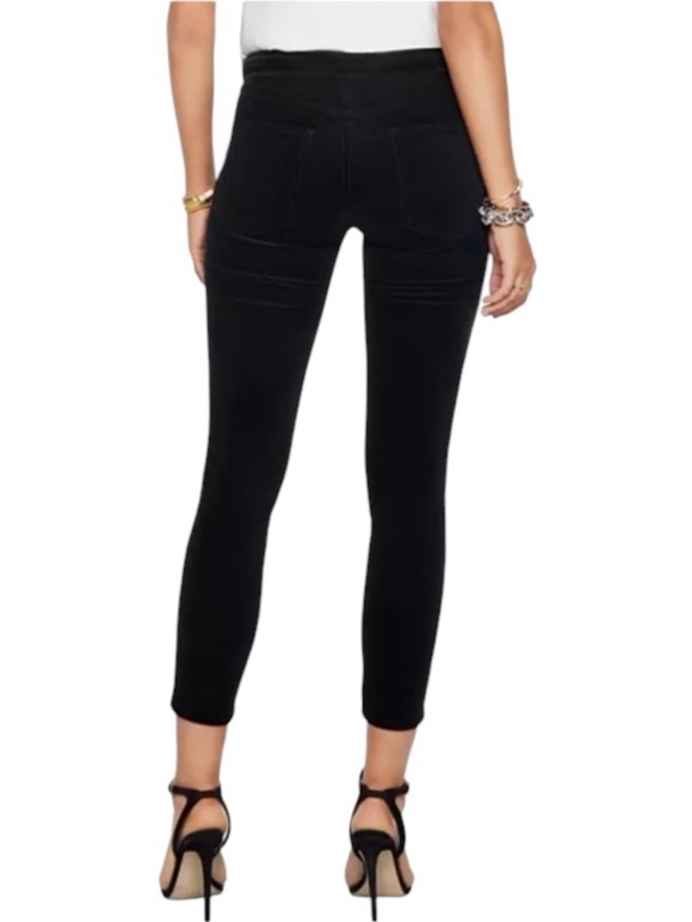 Ramy Brook Cotton Velveteen Helena Skinny Jeans Sailor Buttons Black Size 26 - Picture 9 of 15